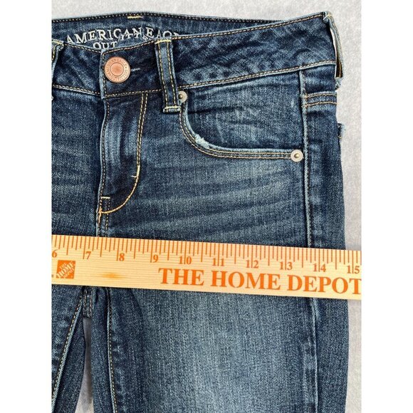 American Eagle Outfitters Womens Skinny Stretch Jeans Size 0 Dark Wash - Picture 8 of 16